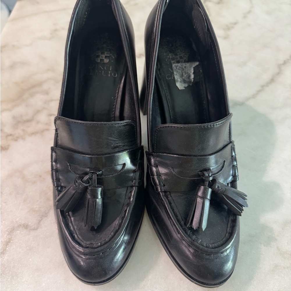 Vince Camuto Black Tassel Loafers